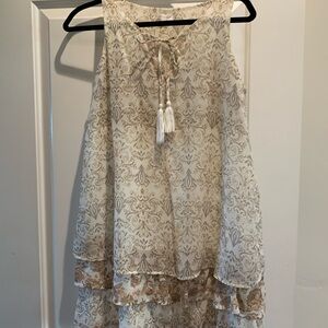 Xhilaration Beige and Brown Patterned Fabric